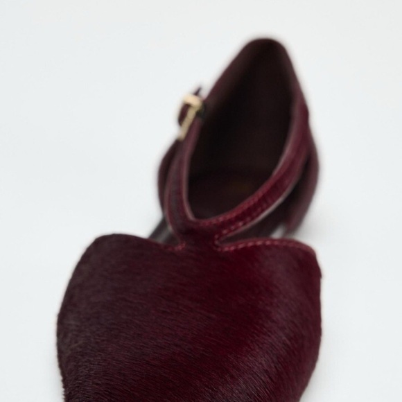 Zara Double Strap Leather Ballet Flats - Picture 1 of 7
